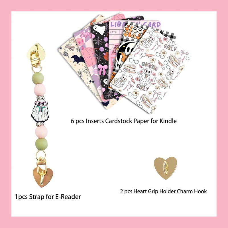 CuddleJunk 6 PCS 6.8” x 4.8” Clear Back Cover Inserts Compatible for Kindle Paper white 11th-12th Color Soft with Silicone Beaded Strap Charm, Accessories for Kindle E-reader - Image 3